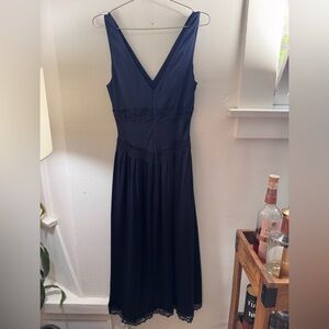 Silk Navy Blue Dress